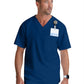 Men's Two-Pocket V-Neck Evan Scrub Top - GRT091 - Indigo (Navy)
