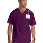 Men's Two-Pocket V-Neck Evan Scrub Top - GRT091 - Wine