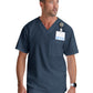 Men's Two-Pocket V-Neck Evan Scrub Top - GRT091 - Steel