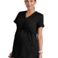 Women's Two-Pocket Mock Wrap Lilah Maternity Scrub Top - GRT094 - Black