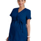 Women's Two-Pocket Mock Wrap Lilah Maternity Scrub Top - GRT094 - Indigo (Navy)