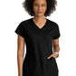 Women's Three-Pocket V-Neck Evelyn Scrub Top - GRT261 - Black