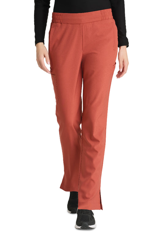 Women's Six-Pocket Tapered Leg Cosmo Scrub Pant - GSSP627 - Sedona Red