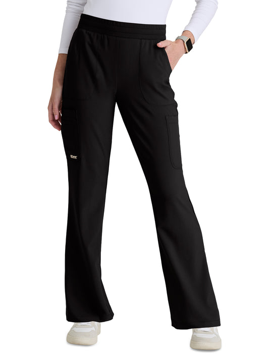 Women's Six Pocket Drawstring Sky Scrub Pant - GSSP729 - Black
