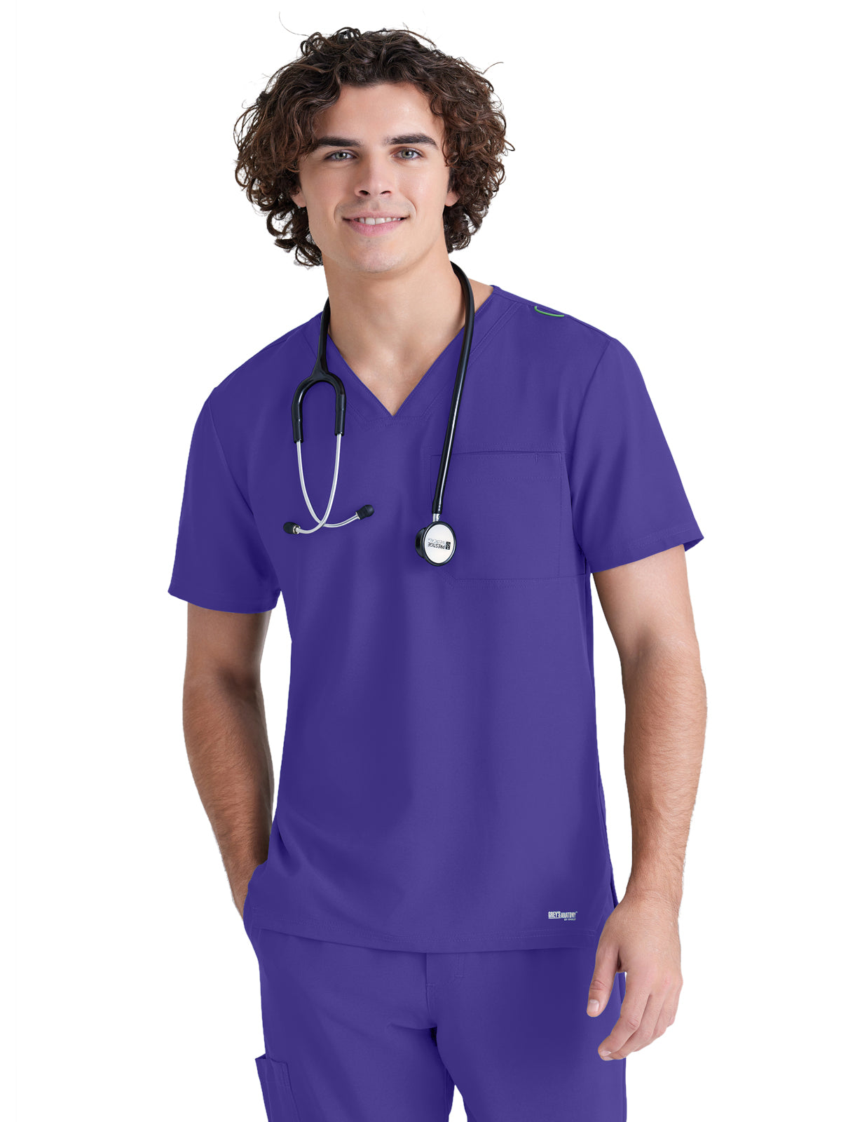 Men's One-Pocket V-Neck Journey Scrub Top - GSST179 - New Grape