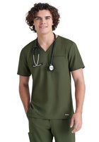 Men's One-Pocket V-Neck Journey Scrub Top - GSST179 - Fern