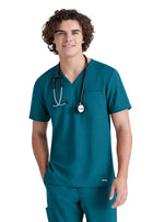 Men's One-Pocket V-Neck Journey Scrub Top - GSST179 - Bahama