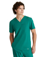 Men's One-Pocket V-Neck Journey Scrub Top - GSST179 - Hunter Green