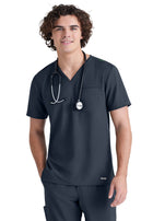 Men's One-Pocket V-Neck Journey Scrub Top - GSST179 - Steel