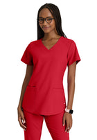 Women's Two-Pocket V-Neck Rhythm Scrub Top - GSST180 - True Red