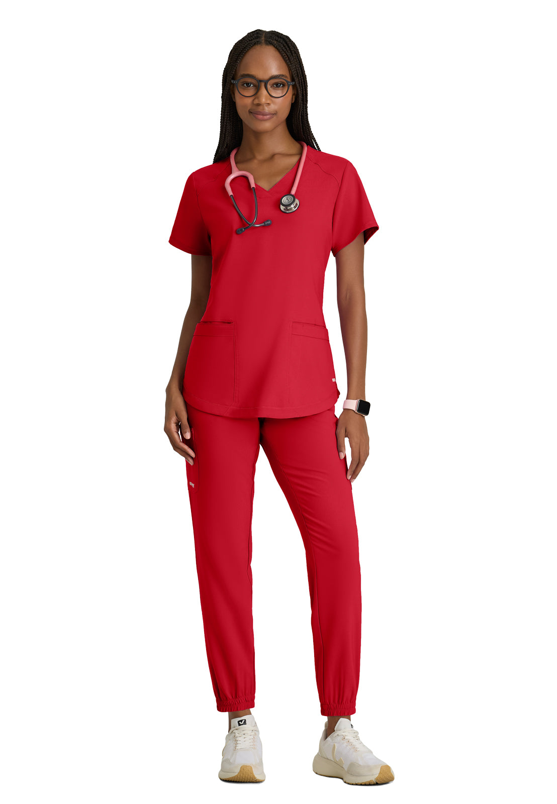 Women's Two-Pocket Piped V-Neck Rhythm Scrub Top