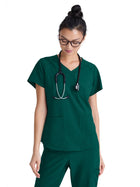 Women's Two-Pocket V-Neck Rhythm Scrub Top - GSST180 - Hunter Green