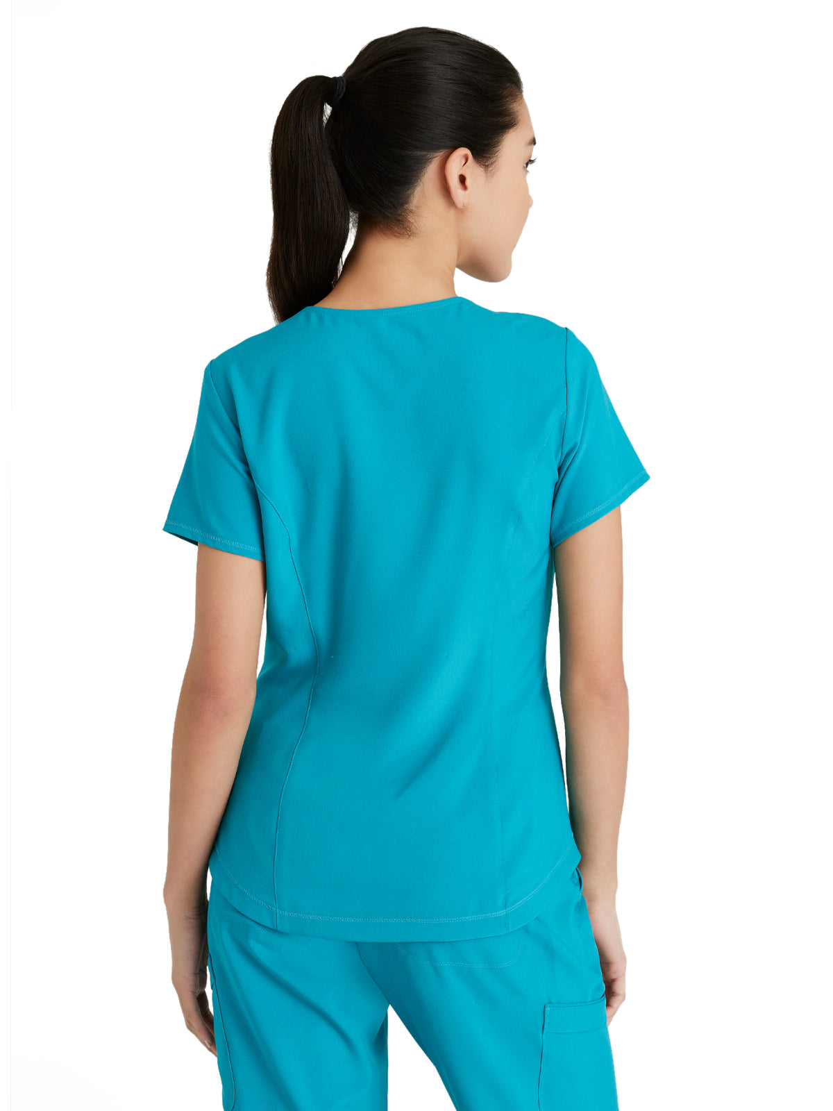 Women's Two-Pocket Piped V-Neck Rhythm Scrub Top