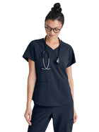 Women's Two-Pocket V-Neck Rhythm Scrub Top - GSST180 - Steel