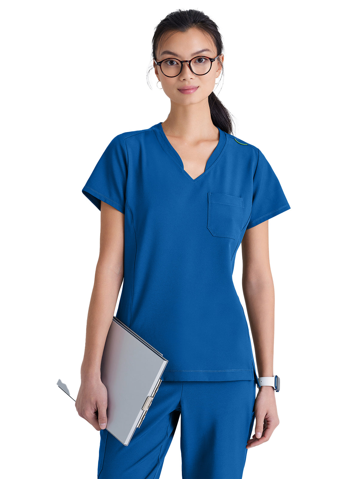 Women's Banded-V-Neck Sway Tuck-In Scrub Top