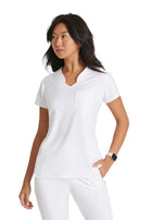 Women's One-Pocket Banded V-Neck Sway Scrub Top - GSST181 - White