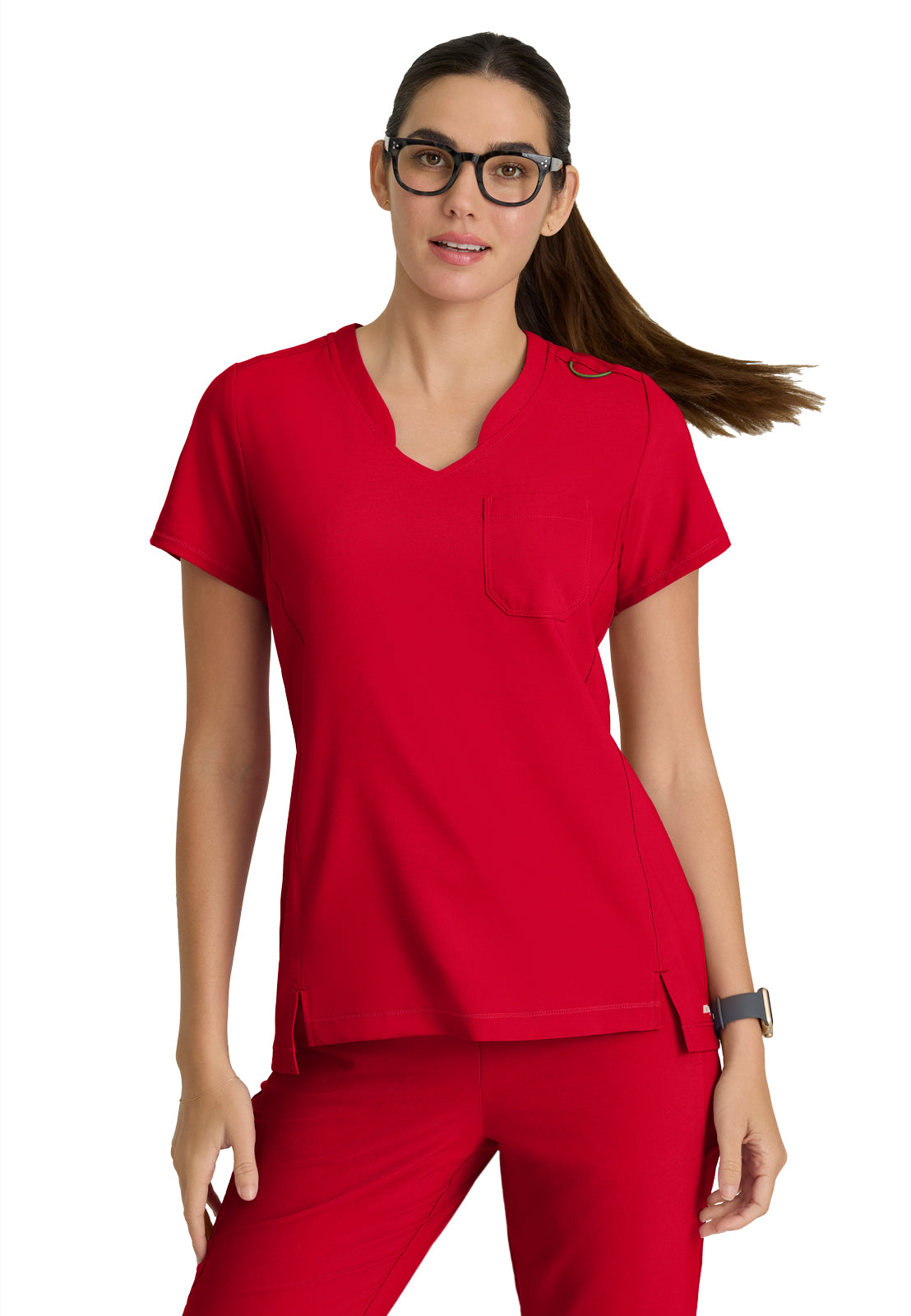 Women's Banded-V-Neck Sway Tuck-In Scrub Top