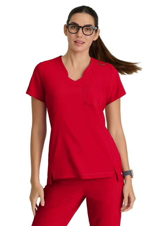 Women's Banded-V-Neck Sway Tuck-In Scrub Top