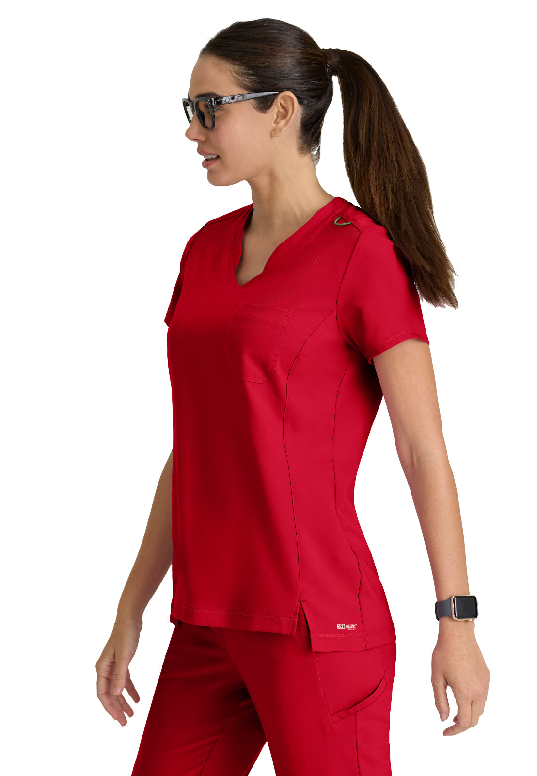 Women's Banded-V-Neck Sway Tuck-In Scrub Top