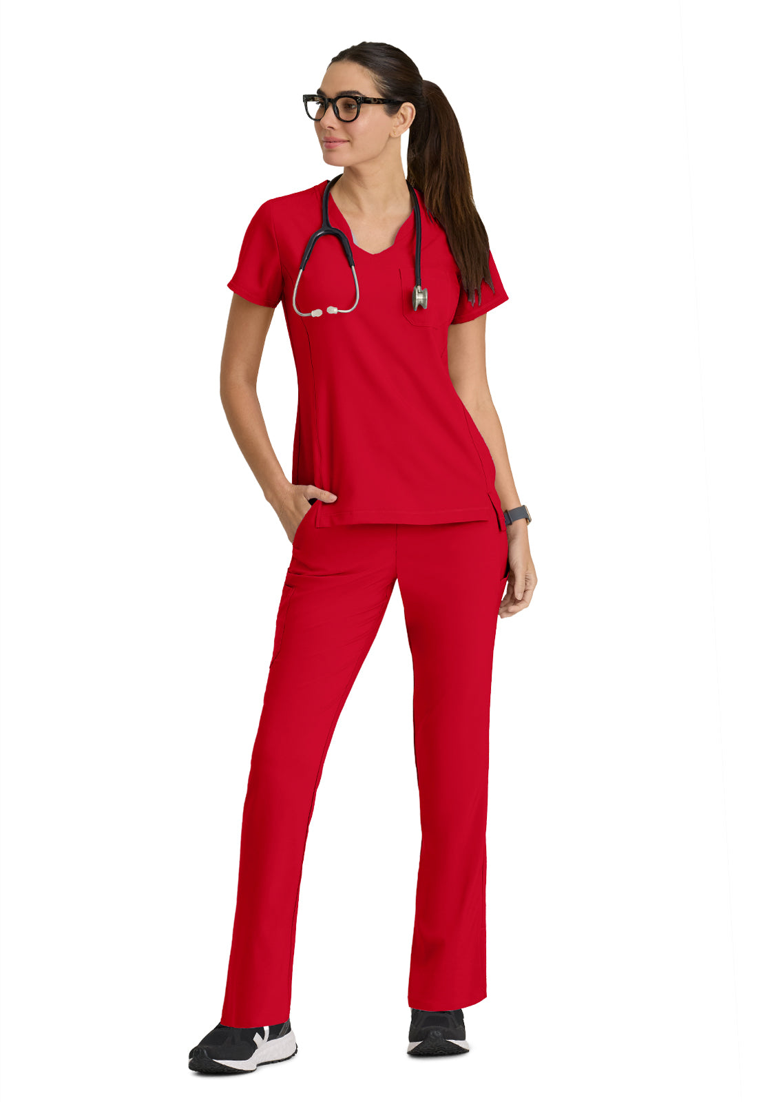 Women's Banded-V-Neck Sway Tuck-In Scrub Top