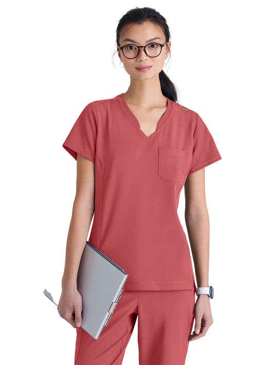 Women's Banded-V-Neck Sway Tuck-In Scrub Top