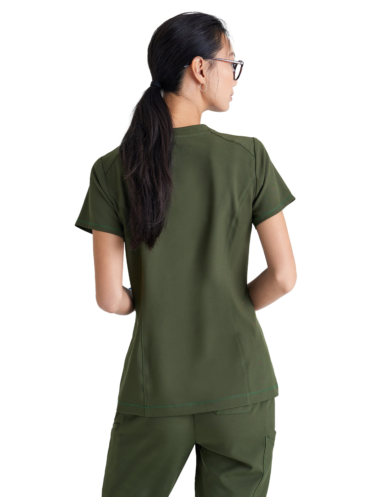 Women's Banded-V-Neck Sway Tuck-In Scrub Top