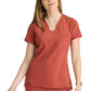 Women's One-Pocket Banded V-Neck Sway Scrub Top - GSST181 - Sedona Red