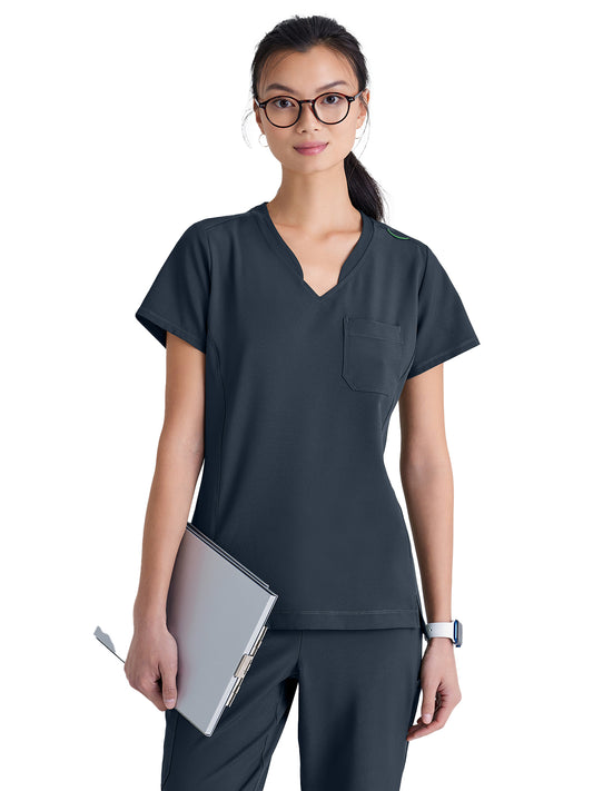 Women's Banded-V-Neck Sway Tuck-In Scrub Top