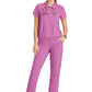 Women's 2 Pocket Zip Neck Banded Waist Perseverance Scrub Top