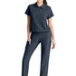 Women's 2 Pocket Zip Neck Banded Waist Perseverance Scrub Top