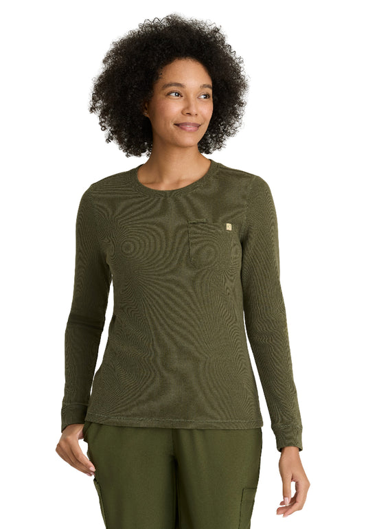 Women's One-Pocket Wanderlust Waffle Knit Top - GSST257 - Fern