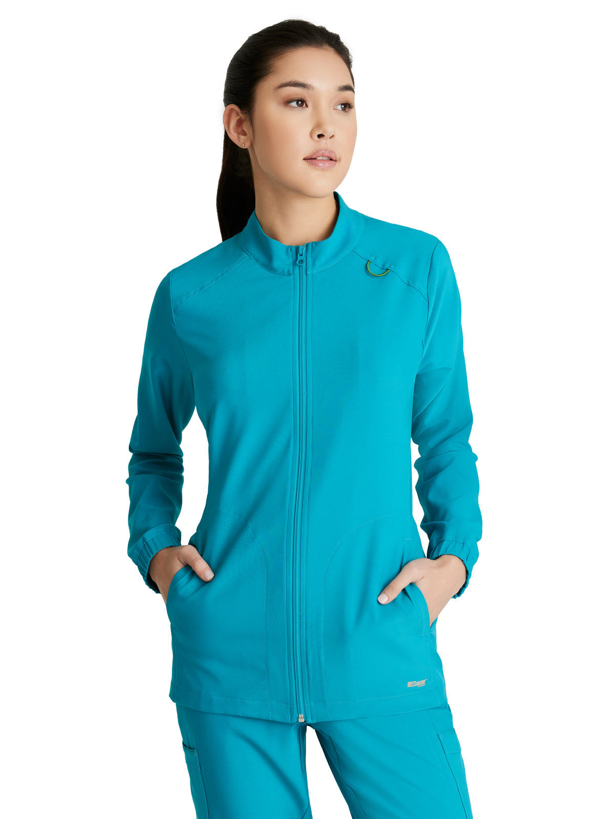 Women's Three-Pocket Virtue Warm-Up Scrub Jacket - GSSW886 - Teal