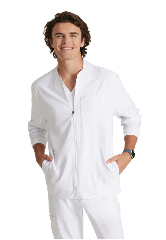 Men's Three-Pocket Banded Collar Cycle Scrub Jacket