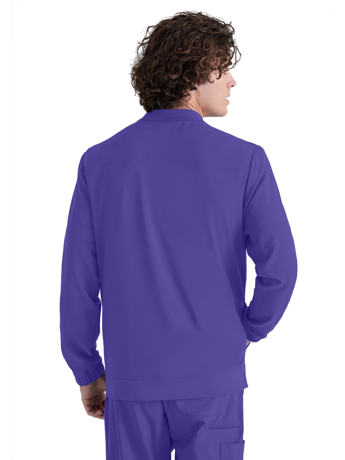 Men's Three-Pocket Banded Collar Cycle Scrub Jacket