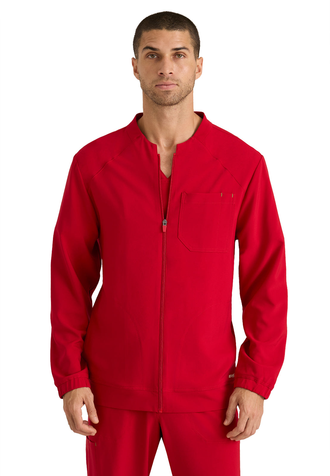 Men's Three-Pocket Banded Collar Cycle Scrub Jacket