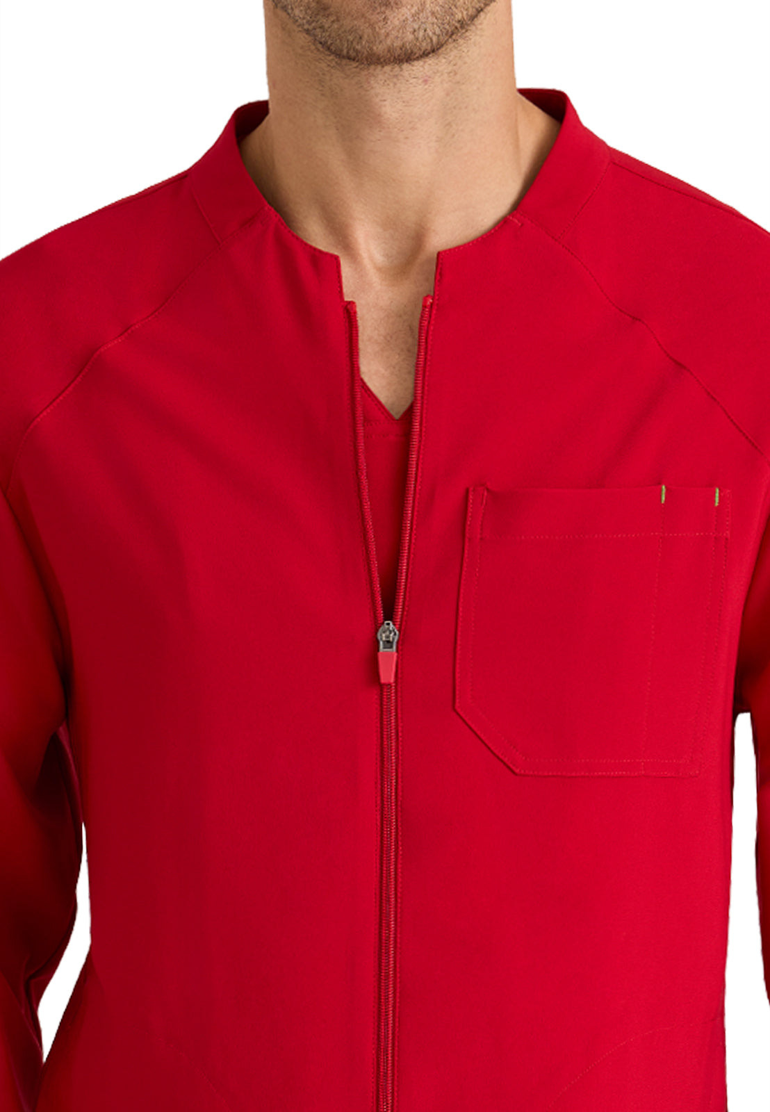 Men's Three-Pocket Banded Collar Cycle Scrub Jacket