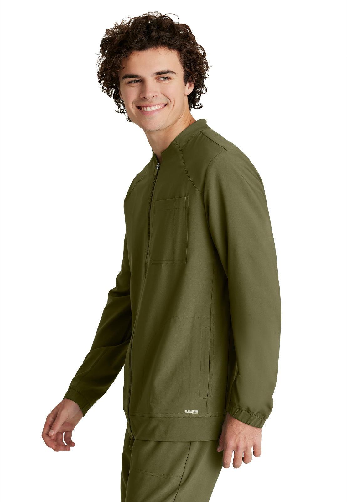 Men's Three-Pocket Banded Collar Cycle Scrub Jacket