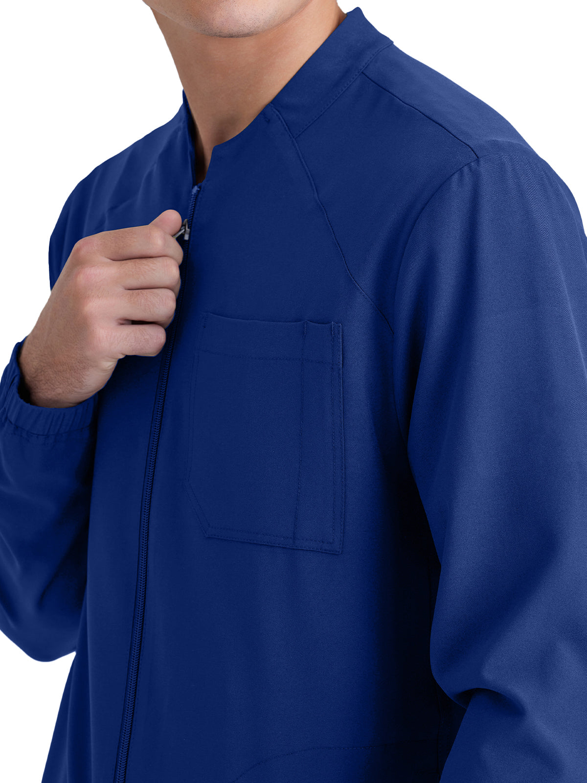 Men's Three-Pocket Banded Collar Cycle Scrub Jacket