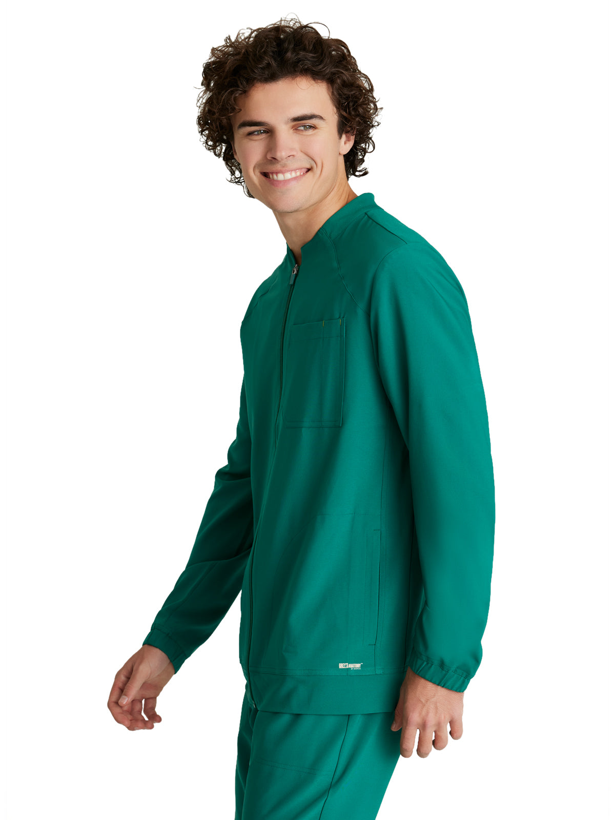 Men's Three-Pocket Banded Collar Cycle Scrub Jacket