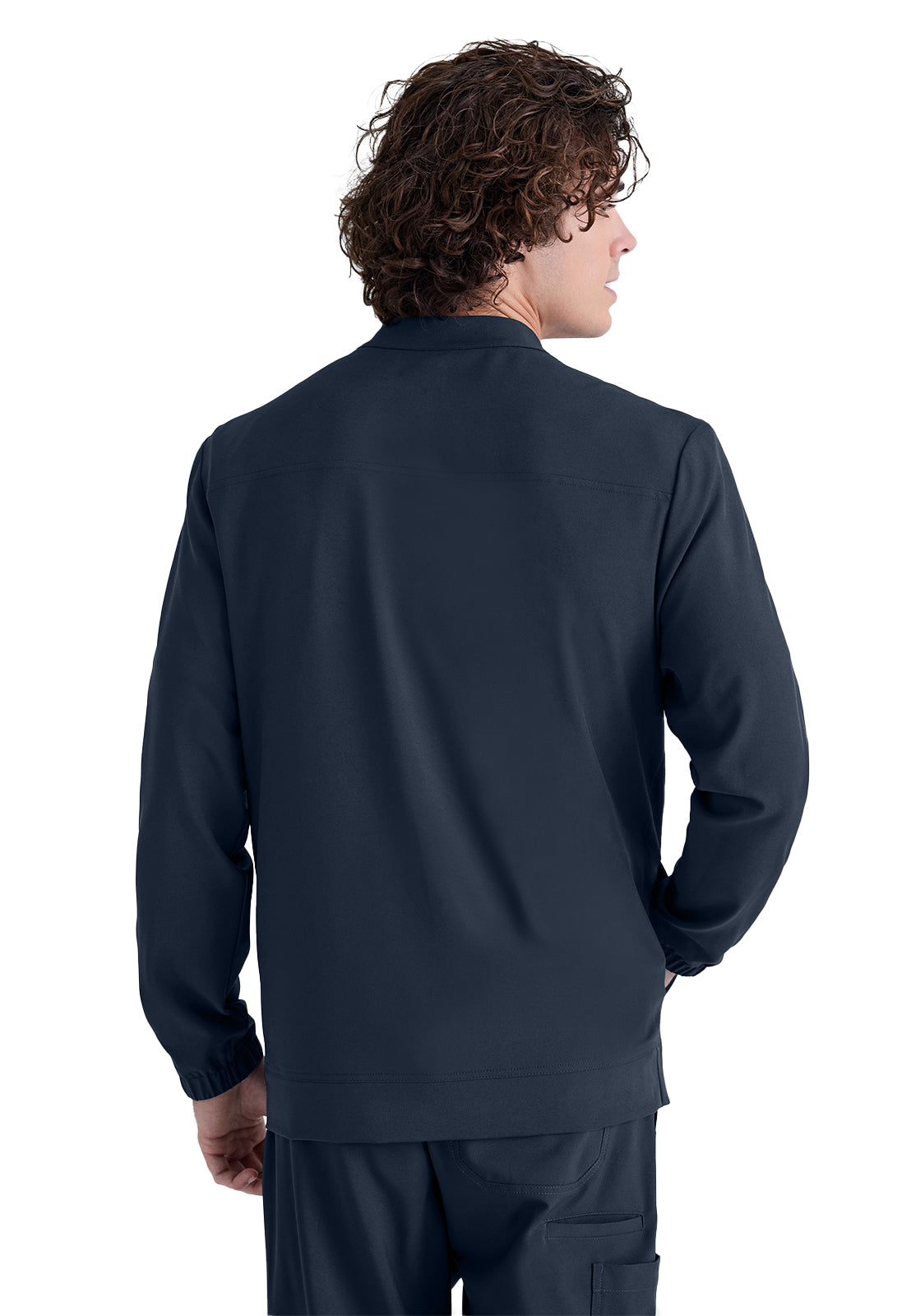 Men's Three-Pocket Banded Collar Cycle Scrub Jacket