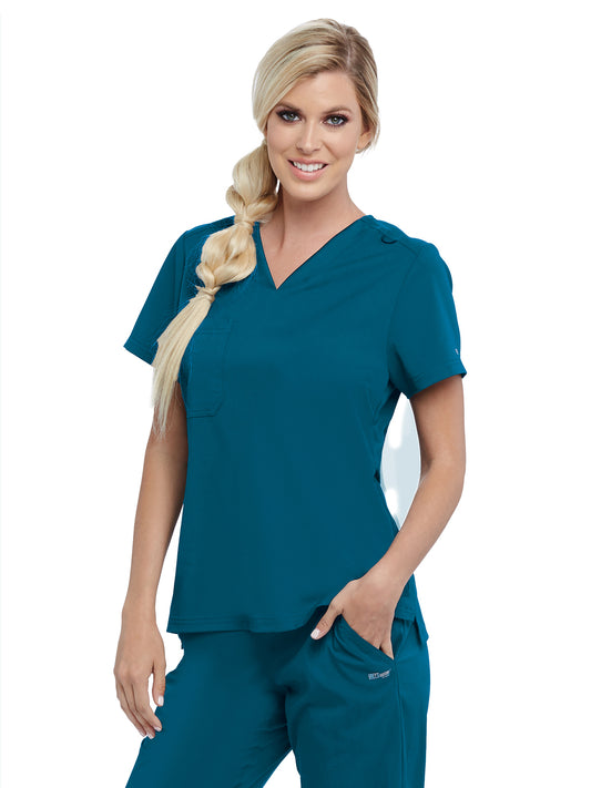 Women's One-Pocket Bree Tuck-In Scrub Top - GVST028 - Bahama
