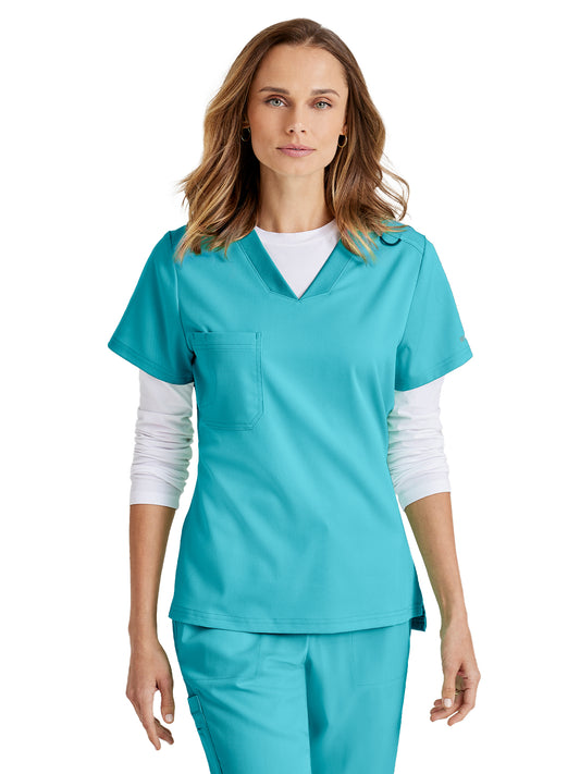 Women's One-Pocket Bree Tuck-In Scrub Top - GVST028 - Teal
