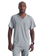 Men's One-Pocket V-Neck Structure Scrub Top - SK0112 - Moonstruck
