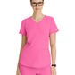 Women's Three-Pocket Curved V-Neck Breeze Scrub Top - SK101 - Passion Pink