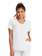 Women's Three-Pocket Crossover V-Neck Reliance Scrub Top - SK102 - White