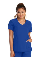 Women's Three-Pocket Crossover V-Neck Reliance Scrub Top - SK102 - Galaxy