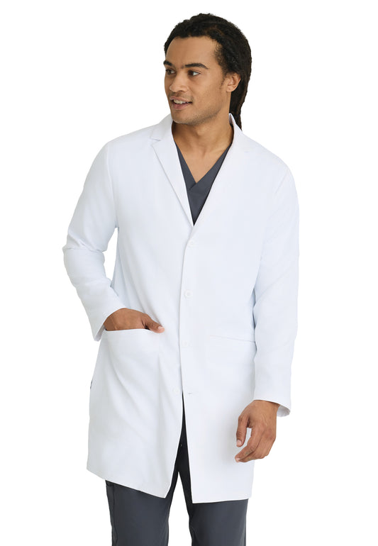 Men's Three-Pocket 36" Mid-Length Emerge Lab Coat - SKC969 - White