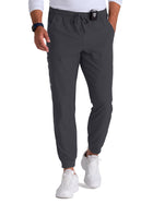 Men's Three-Pocket Drawcord and Zip-Fly Structure Jogger Scrub Pant - SKP572 - Pewter