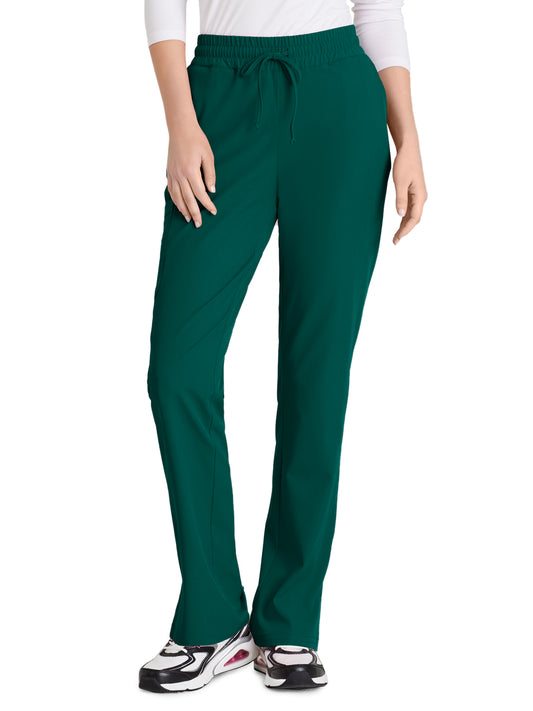 Women's Six-Pocket Tapered Leg Gamma Scrub Pant - SKP623 - Hunter Green