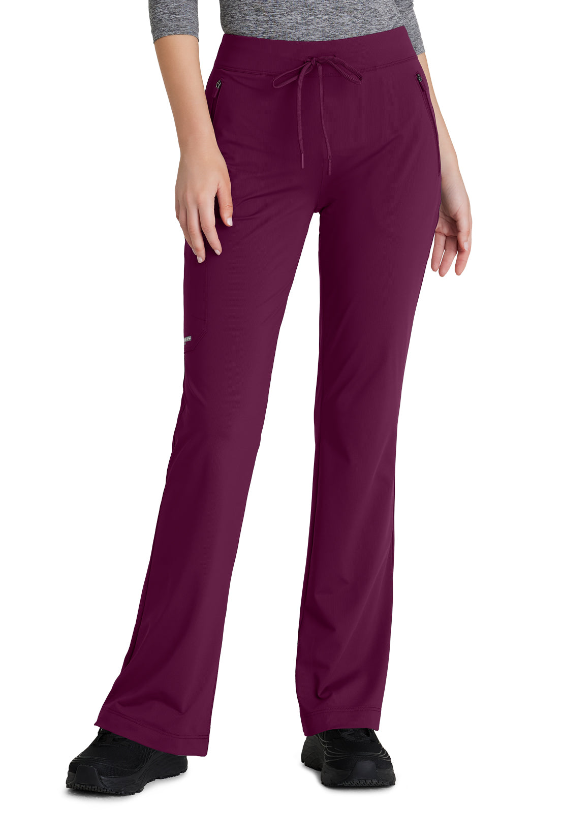 Women's Four-Pocket Fit & Flare Glide Scrub Pant - SKP656 - Wine